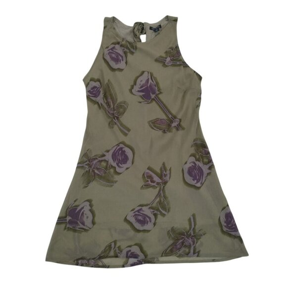 Wild Fable XS Green Floral High-Low Sleeveless Dress With Back Tie Detail. NWT - Picture 1 of 8